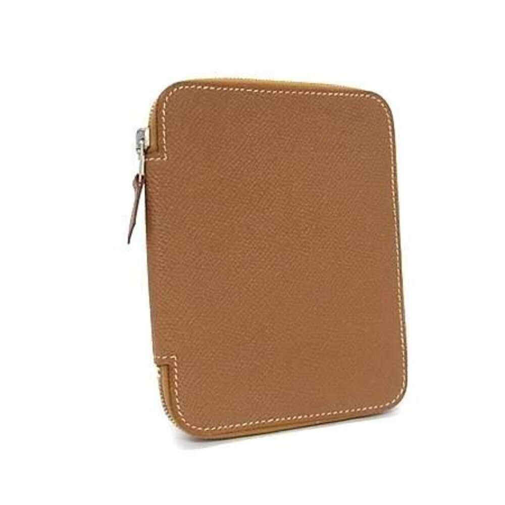 HERMES Agenda Zip Notebook Cover, Gold, Veau Epsom Leather, Unisex